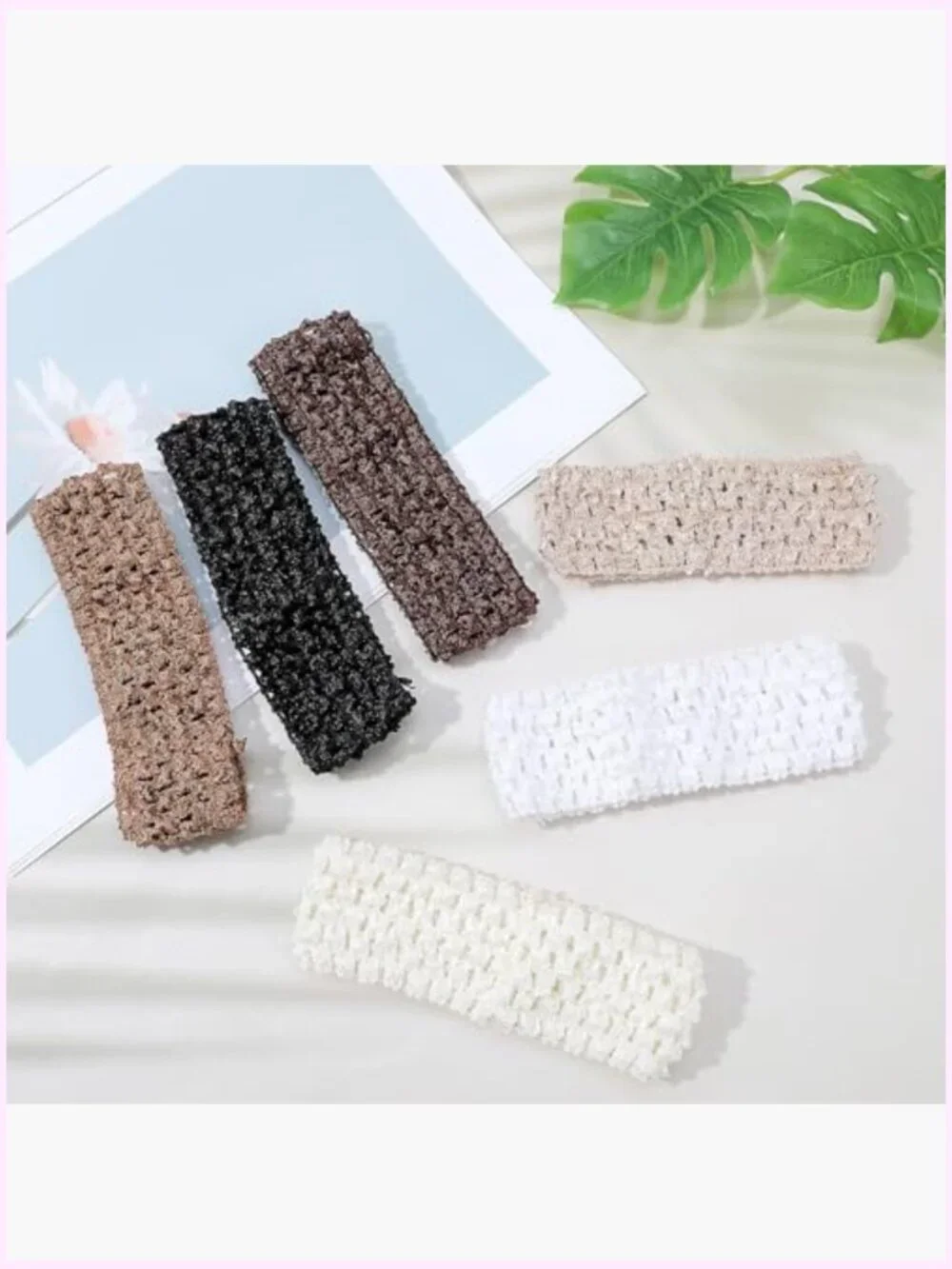 6pcs Crochet Headband Multi Color Retro Knit Elastic Headbands for Women - Soft